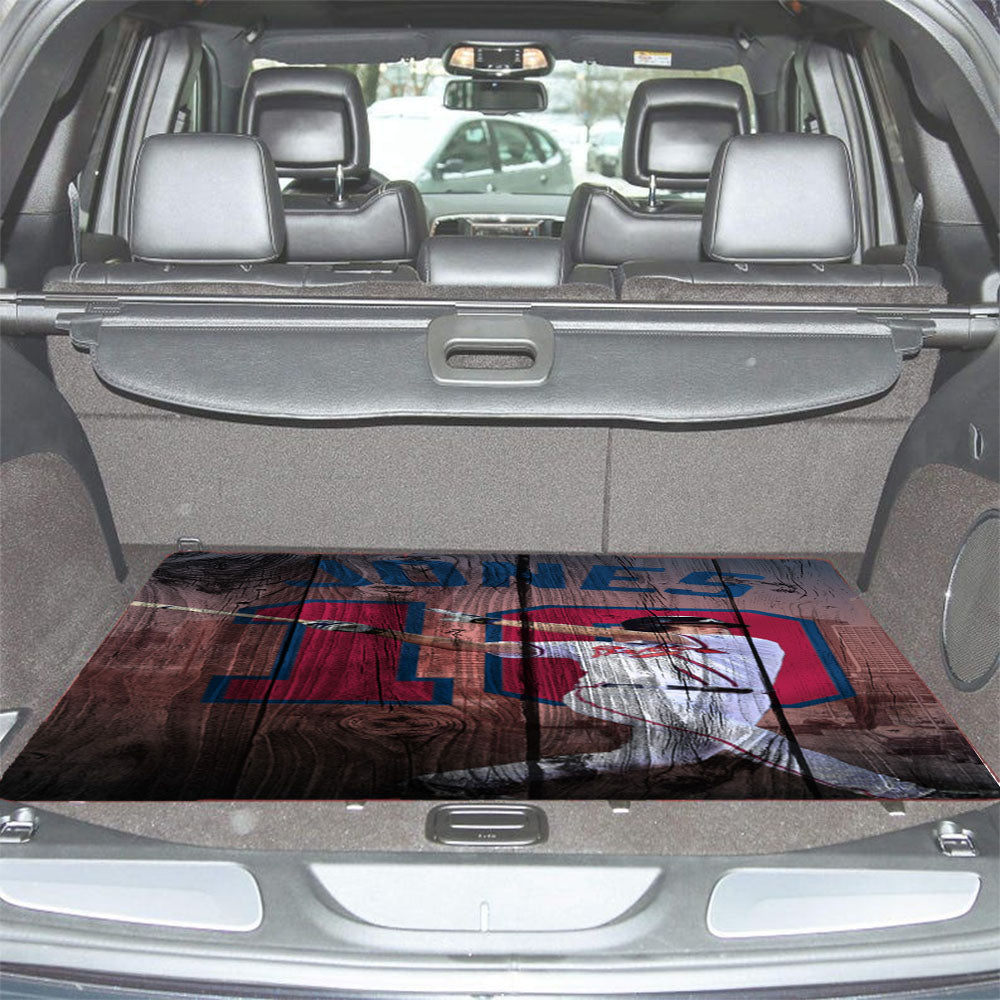 Chip Jones Mlb 10 Dark Wood Wallpaper Car Trunk Mat Non Slip