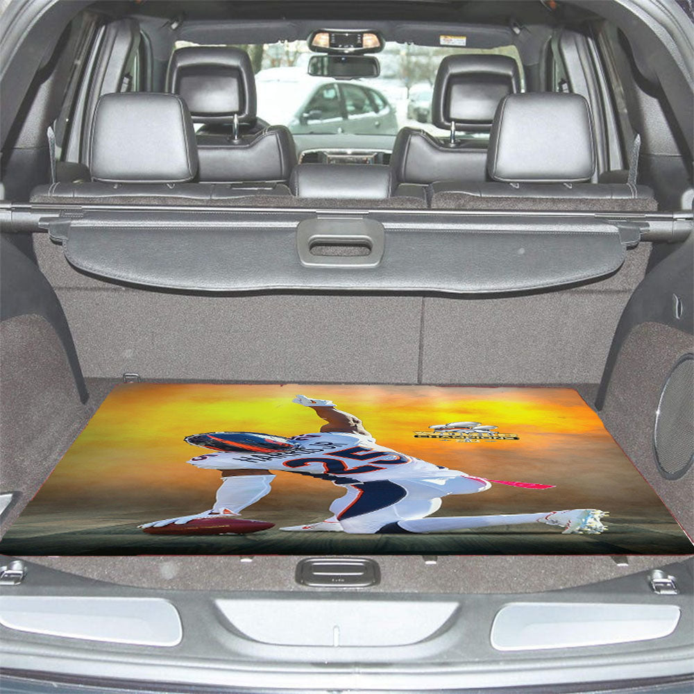 Chris Harris Jr Broncos World Champions Nfl Wallpaper Car Trunk Mat Non Slip