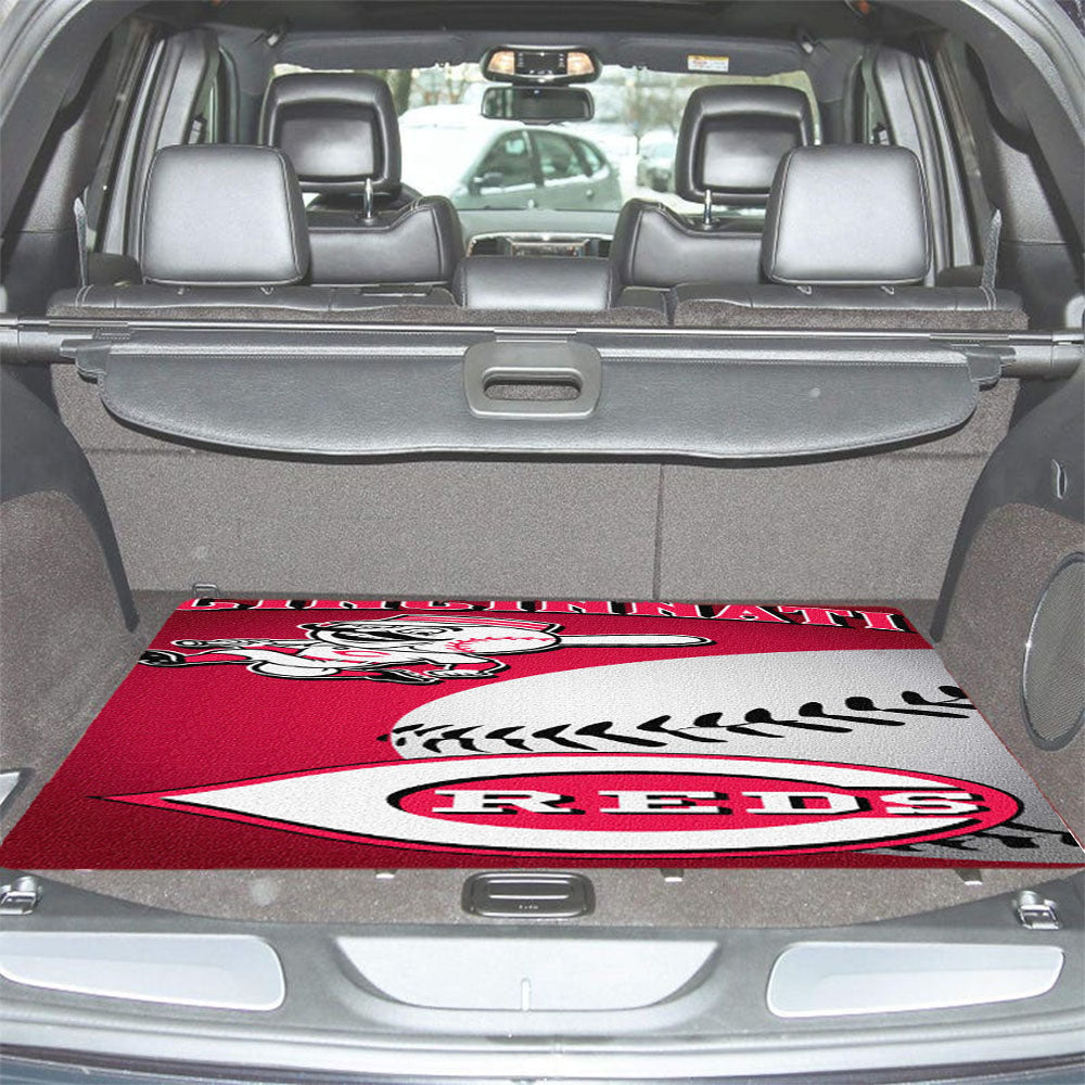 Cincinnati Red Wallpaper Car Trunk Mat Non Slip