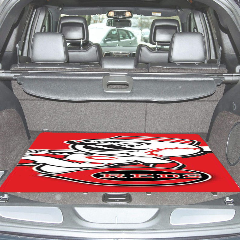 Cincinnati Reds Mustache Guy Red Car Trunk Mat Non Slip