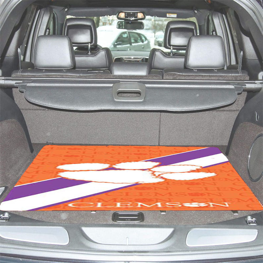 Clemson Tigers Logo Repeat Car Trunk Mat Non Slip