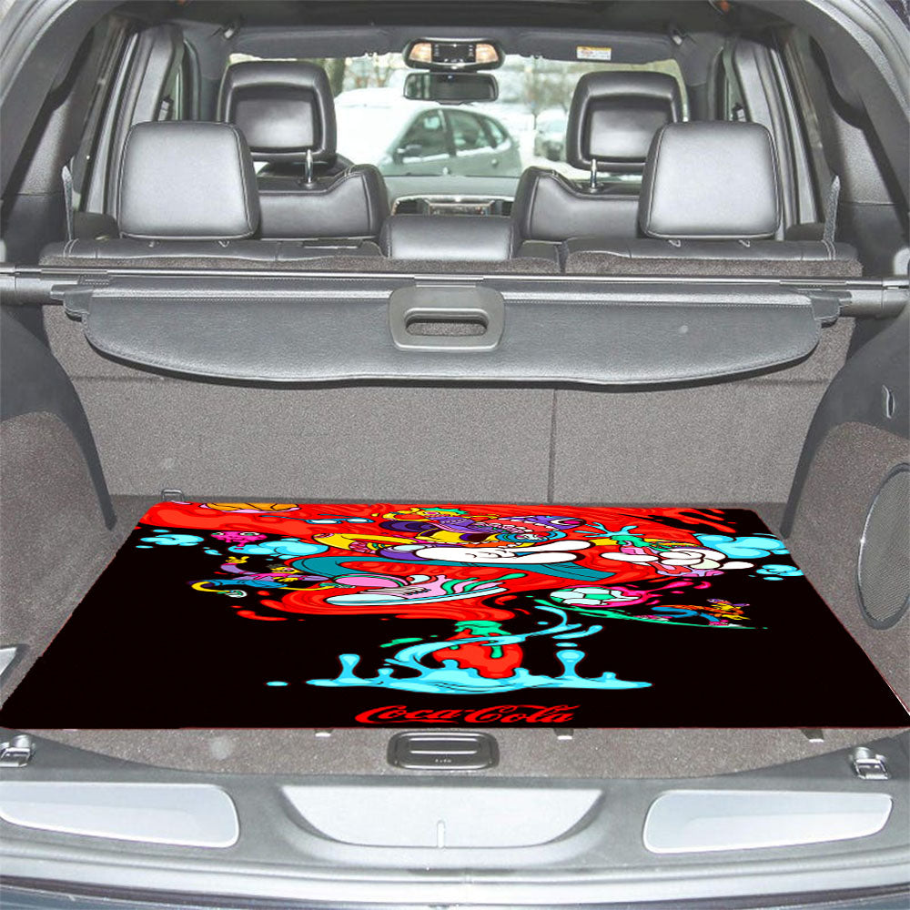 Coca Cola Art Doodle Drink Car Trunk Mat Non Slip