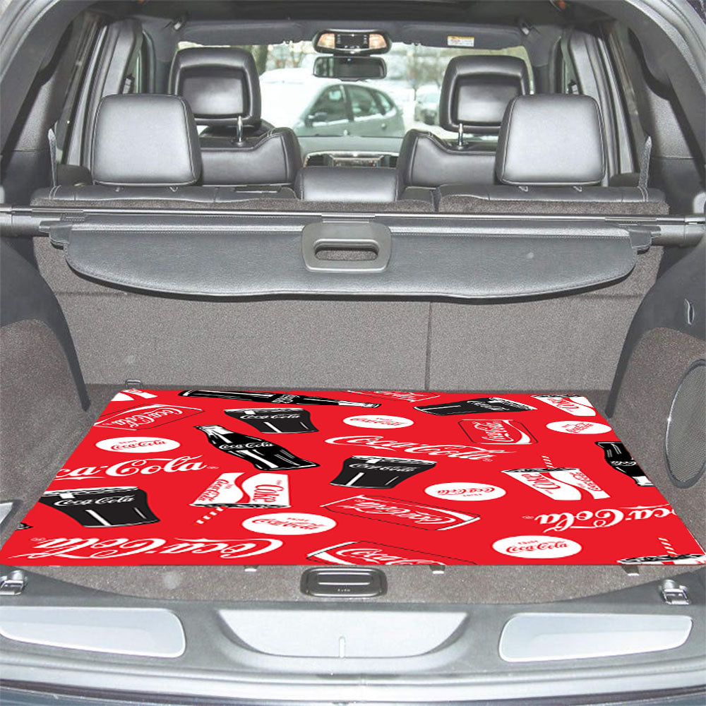 Coca Cola Bottle Can Allover Car Trunk Mat Non Slip