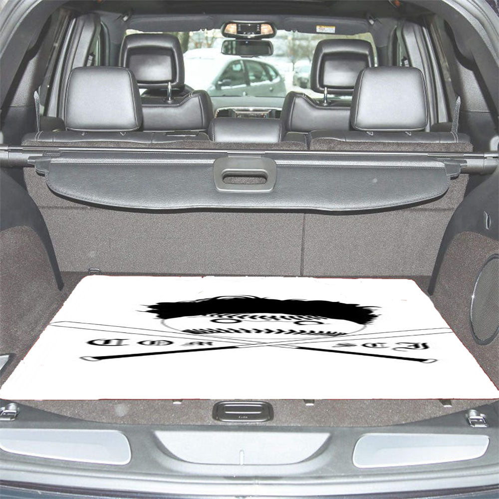 Comsci Baseball Logo White Car Trunk Mat Non Slip