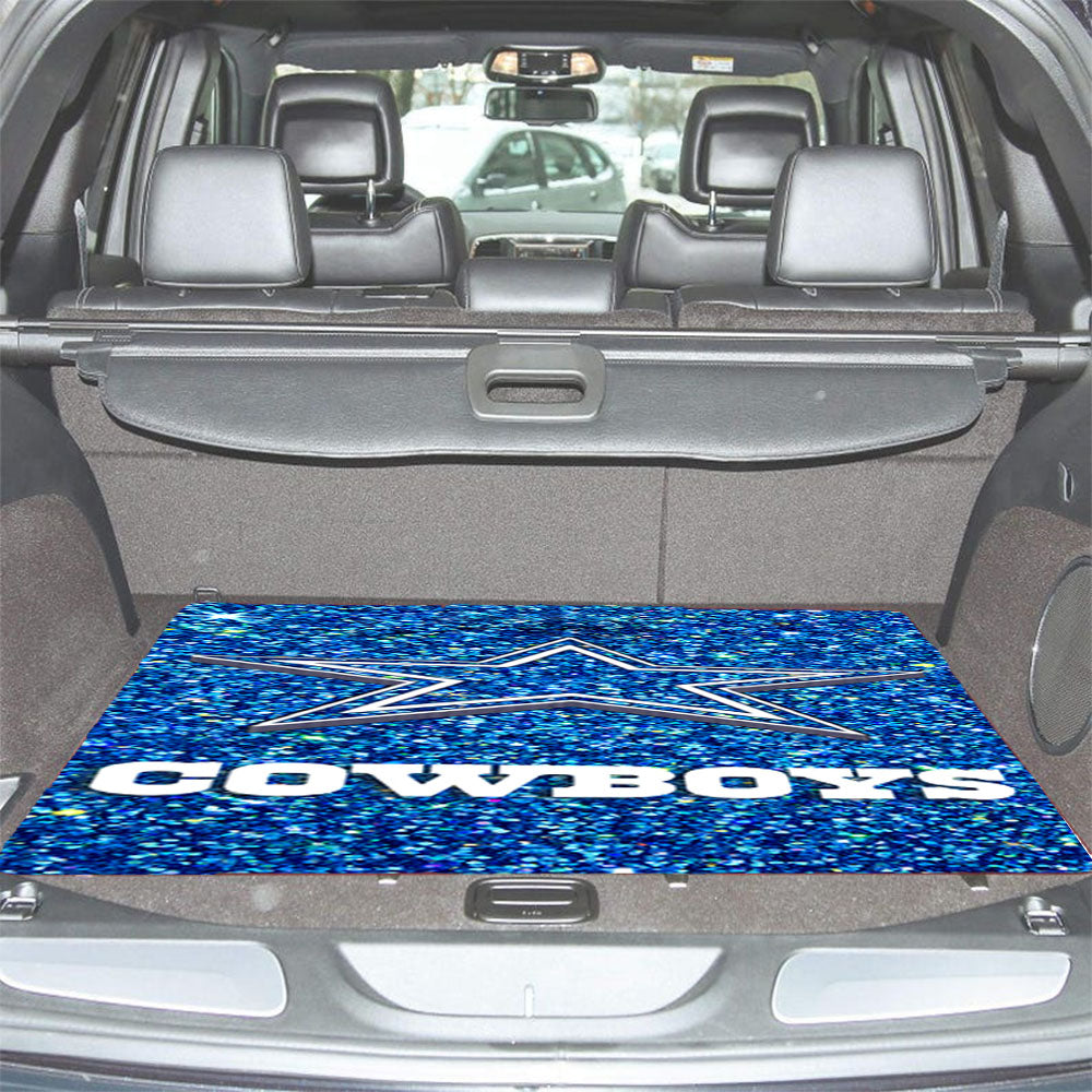Dallas Cowboys Blue Sparkling Glitter Car Trunk Mat Non Slip