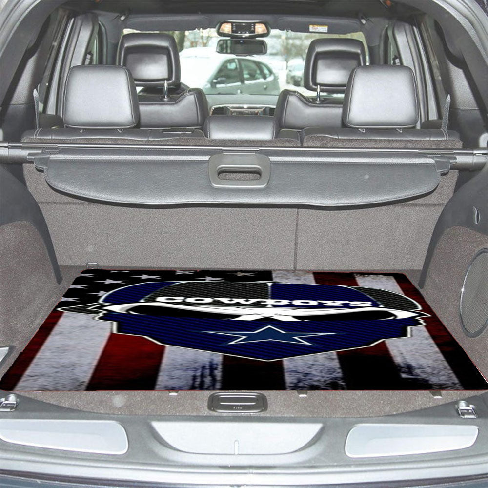 Dallas Cowboys Skull Usa Flag Car Trunk Mat Non Slip