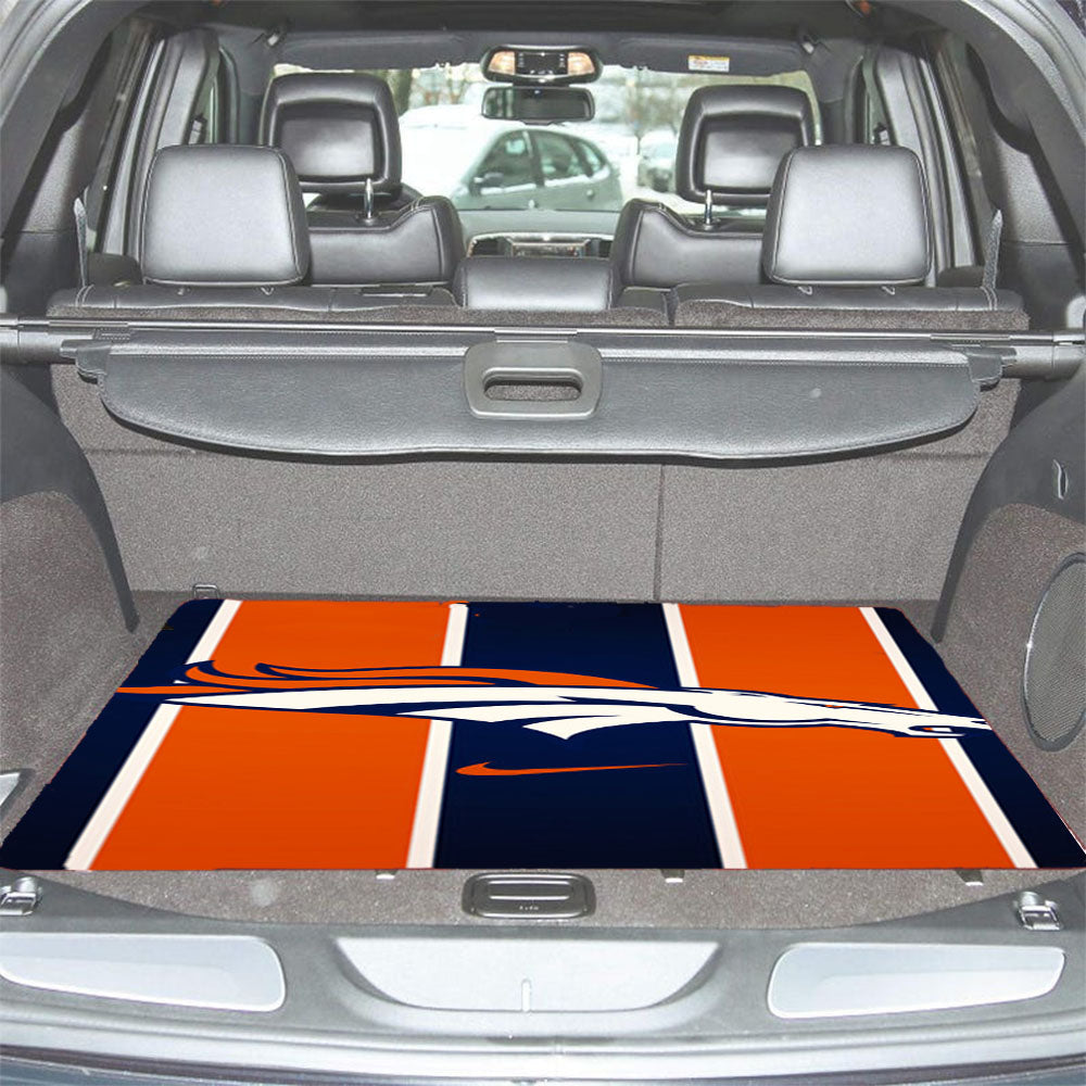 Denver Broncos Logo Stripes Car Trunk Mat Non Slip
