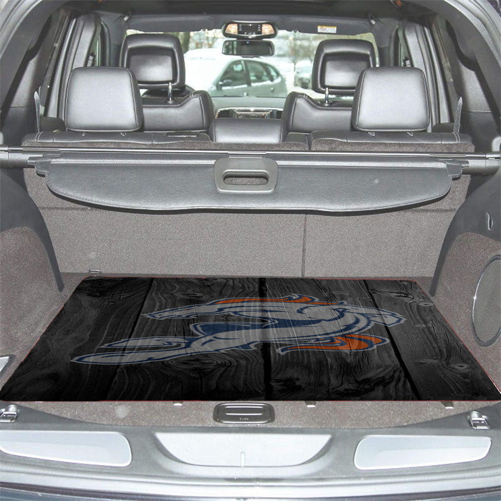 Denvers Broncos Logo Dark Wood Wallpaper Car Trunk Mat Non Slip