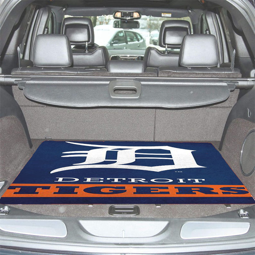 Detroid Tigers On Blue Car Trunk Mat Non Slip