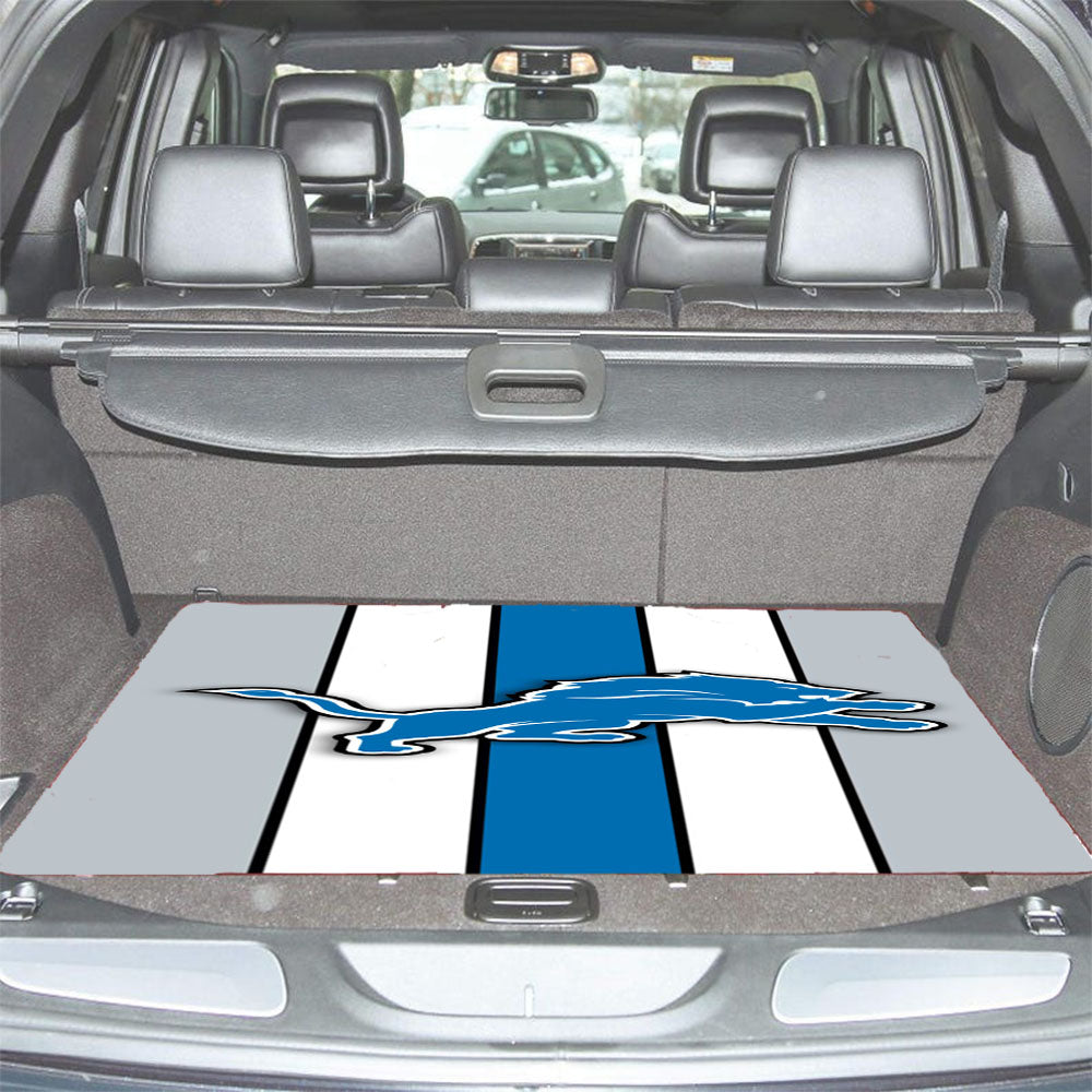 Detroit Lions Blue Football Logo Car Trunk Mat Non Slip