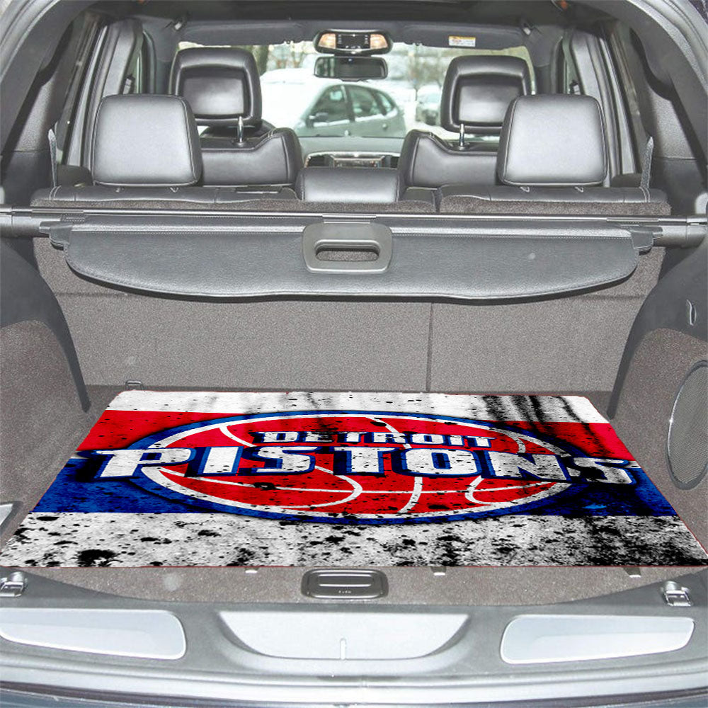 Detroit Pistons Team Logo Sports Car Trunk Mat Non Slip