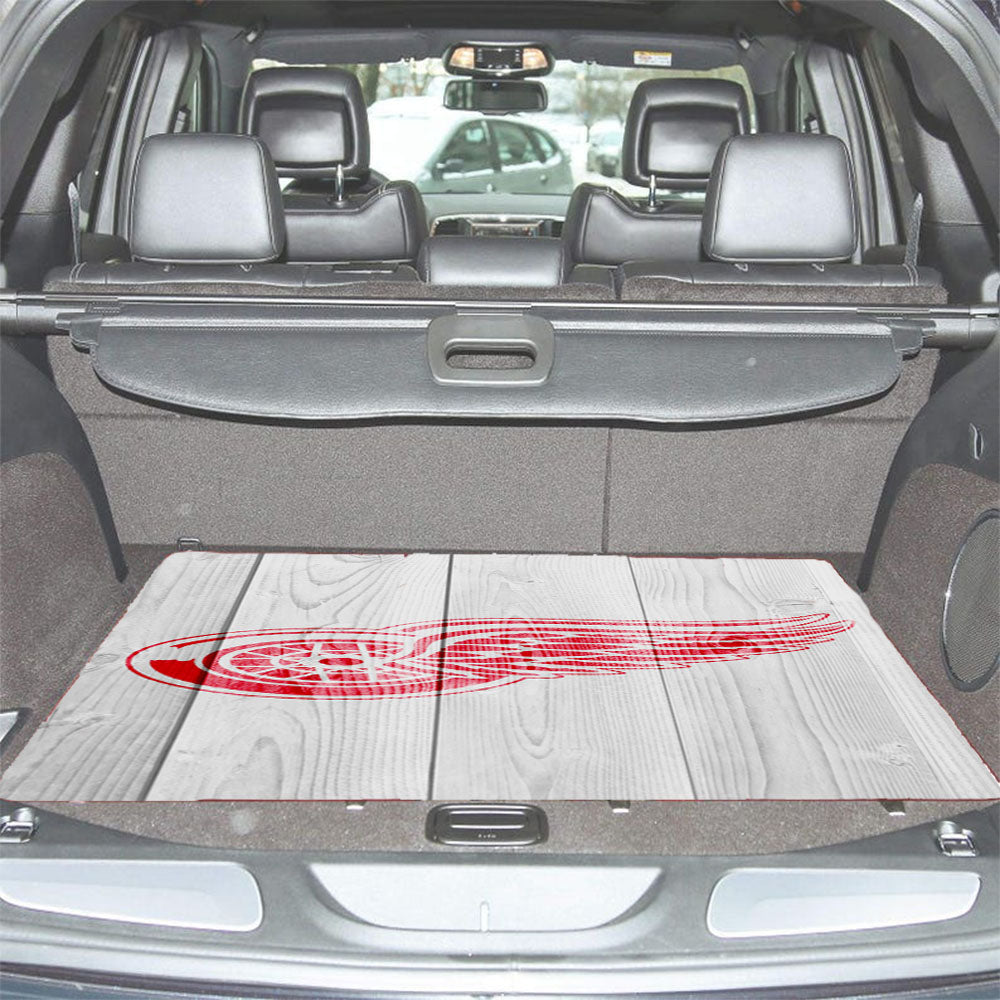 Detroit Red Wings Logo Wood Wallpaper Car Trunk Mat Non Slip