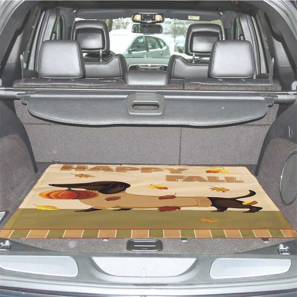 Fall Dachshund Car Trunk Mat Non Slip