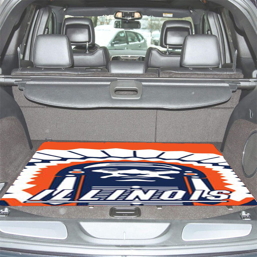 Fighting Illini Logo Orange Car Trunk Mat Non Slip