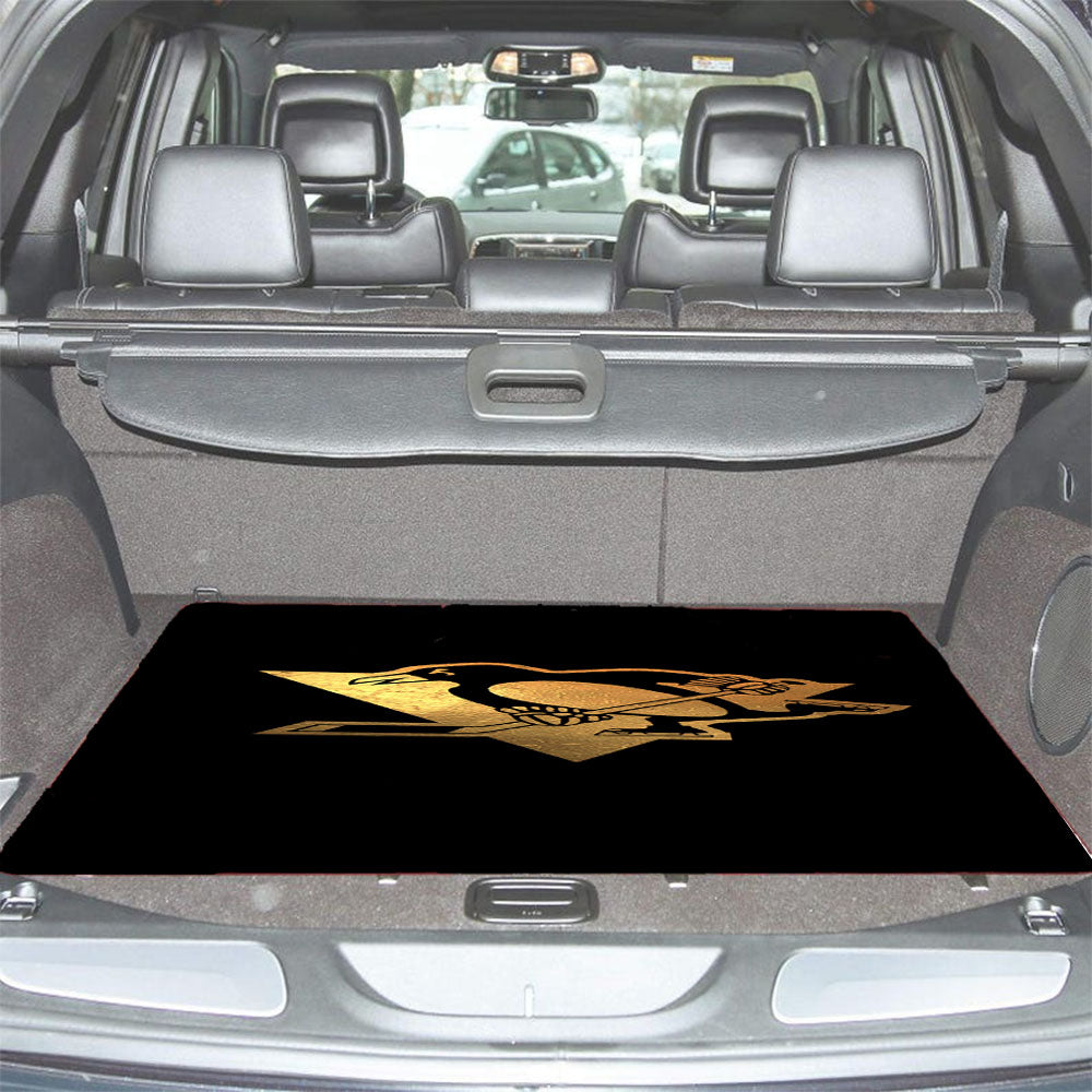 Gold Pittsburgh Penguin Logo Car Trunk Mat Non Slip