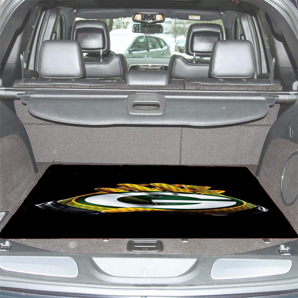 Green Bay Packer On Gloves Car Trunk Mat Non Slip