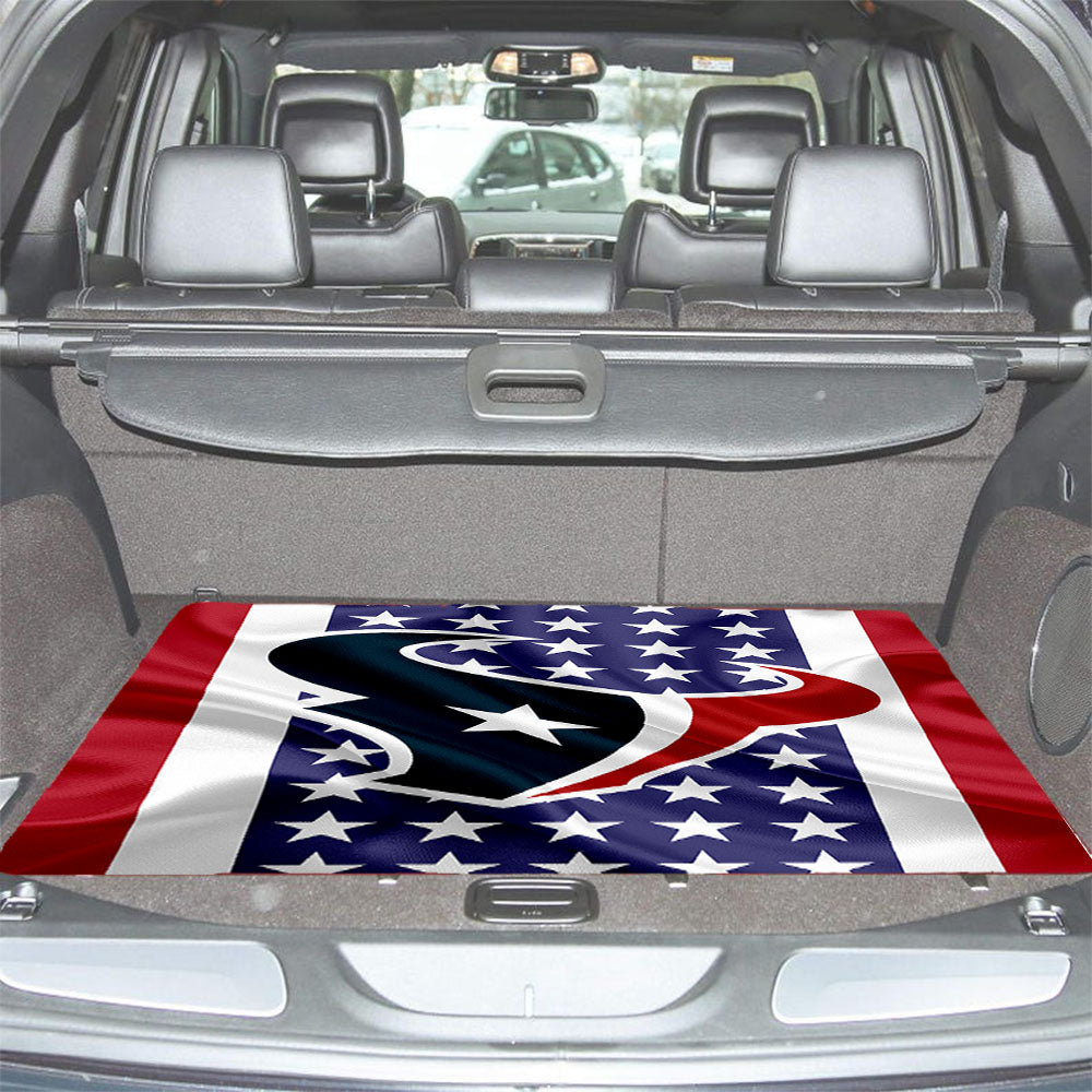 Houston Texans Emblem Silk Flag Car Trunk Mat Non Slip