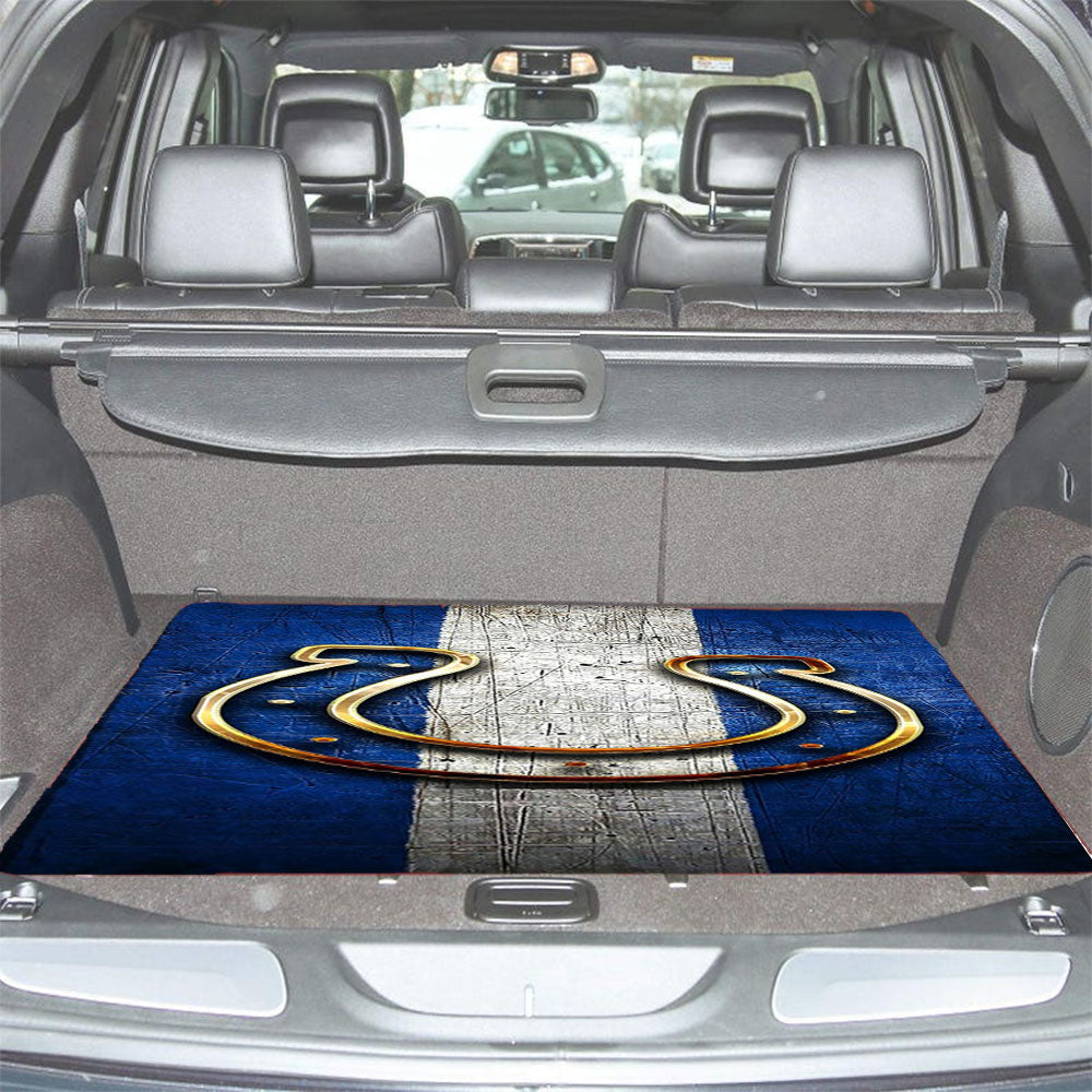 Indianapolis Colts Logo Stripes Car Trunk Mat Non Slip