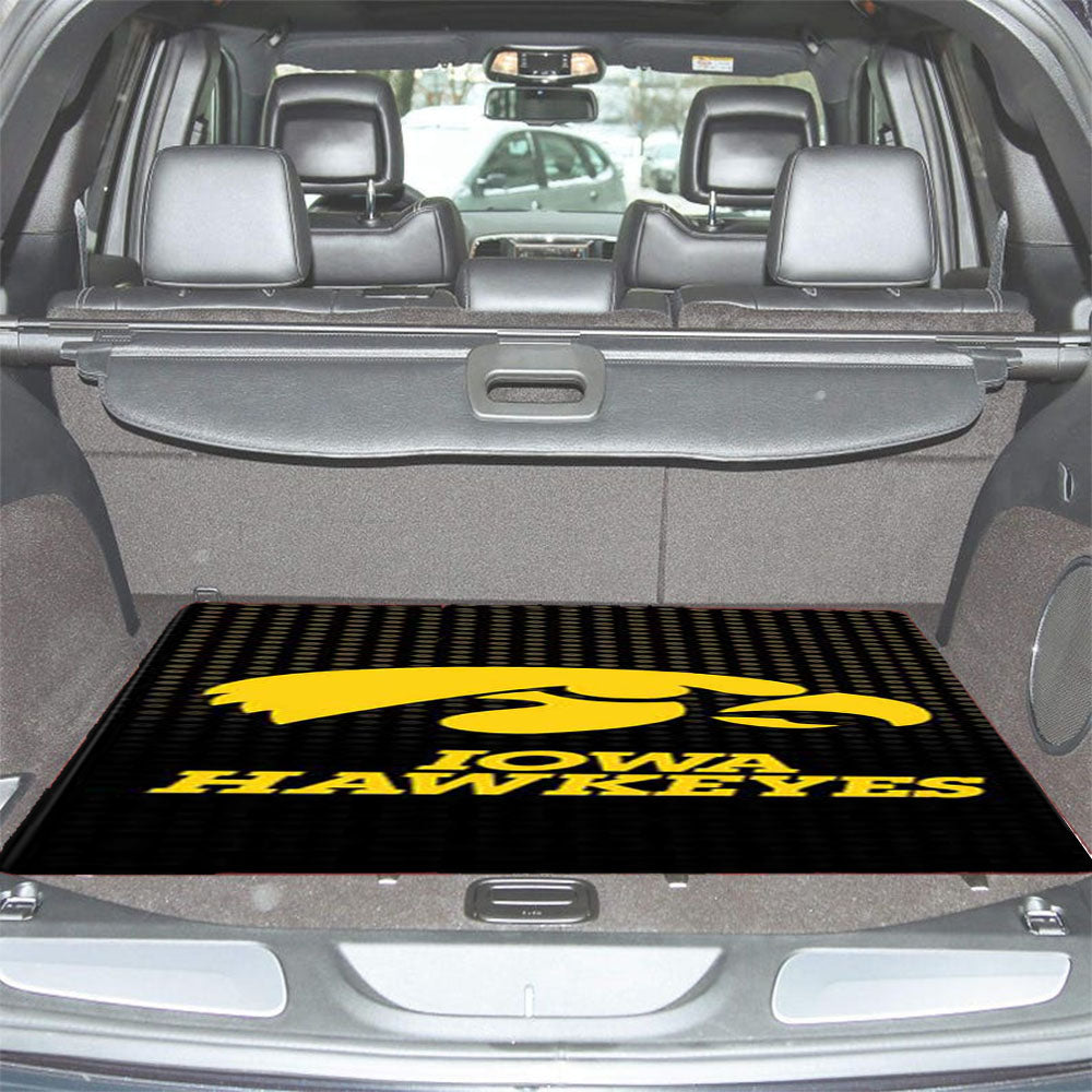 Iowa Hawkeyes Logo Dots Car Trunk Mat Non Slip