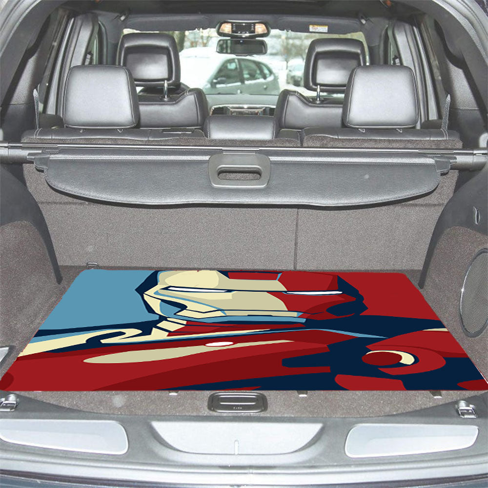 Iron Man Flat Design Car Trunk Mat Non Slip
