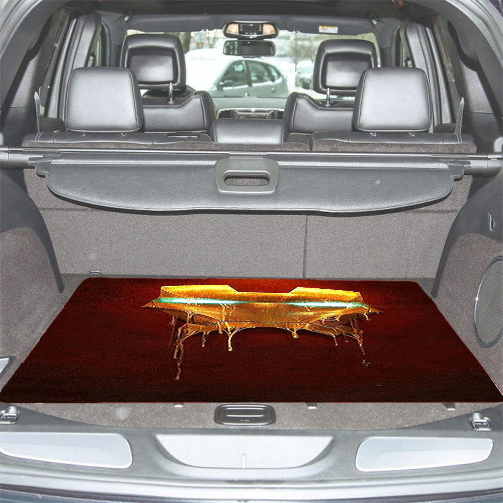 Ironman Melted Gold Mask Car Trunk Mat Non Slip