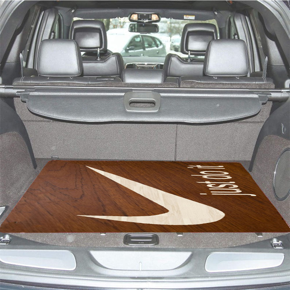 Just Do It Cream Wood Car Trunk Mat Non Slip