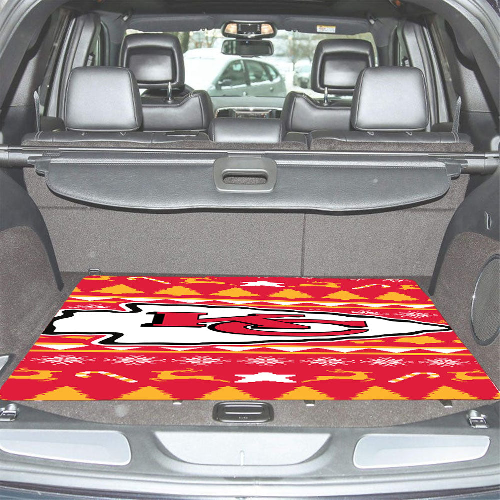 Kansas City Chiefs Christmas Sweater Car Trunk Mat Non Slip