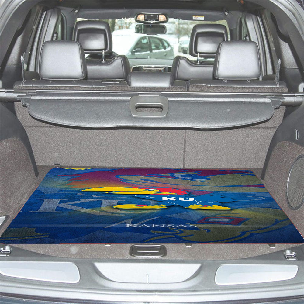 Kansas Jayhawk Logo Wallpaper Car Trunk Mat Non Slip