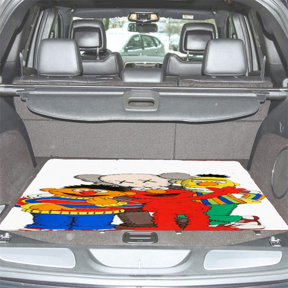 Kaws And Sesame Family Car Trunk Mat Non Slip