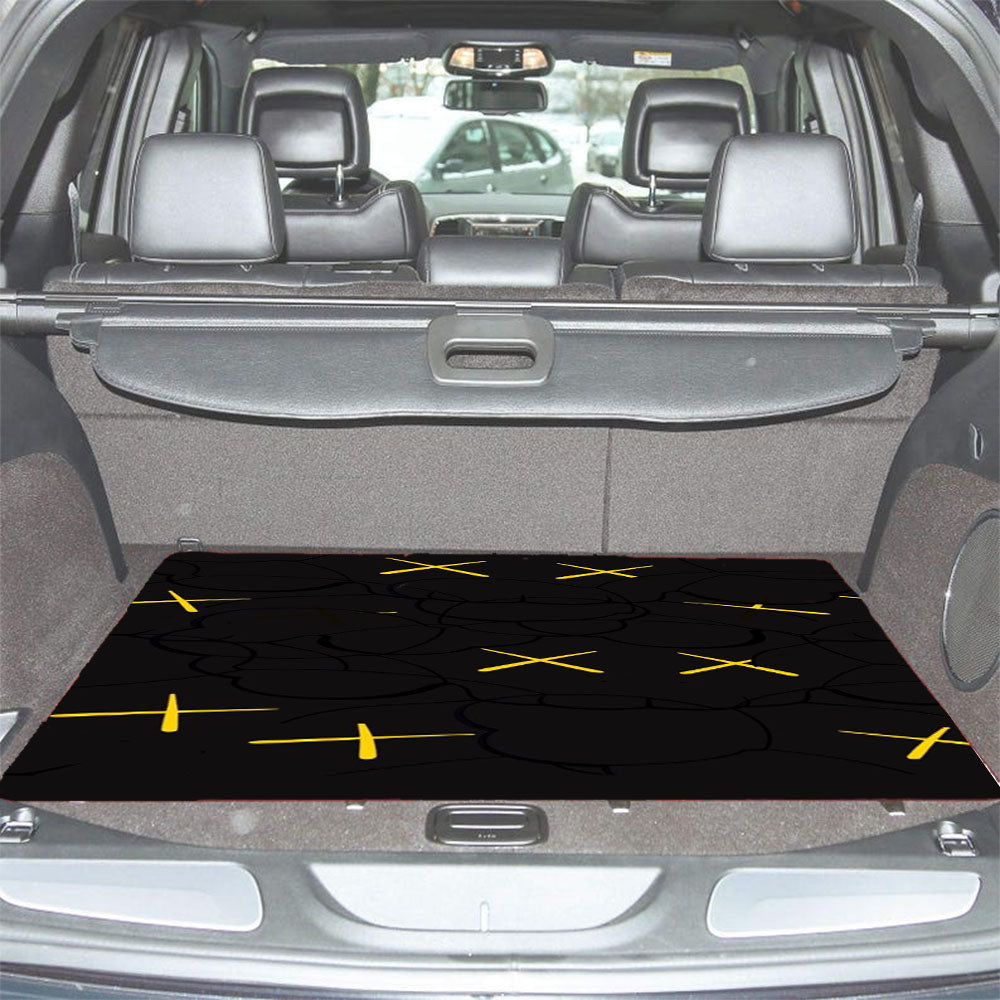 Kaws In Black Car Trunk Mat Non Slip