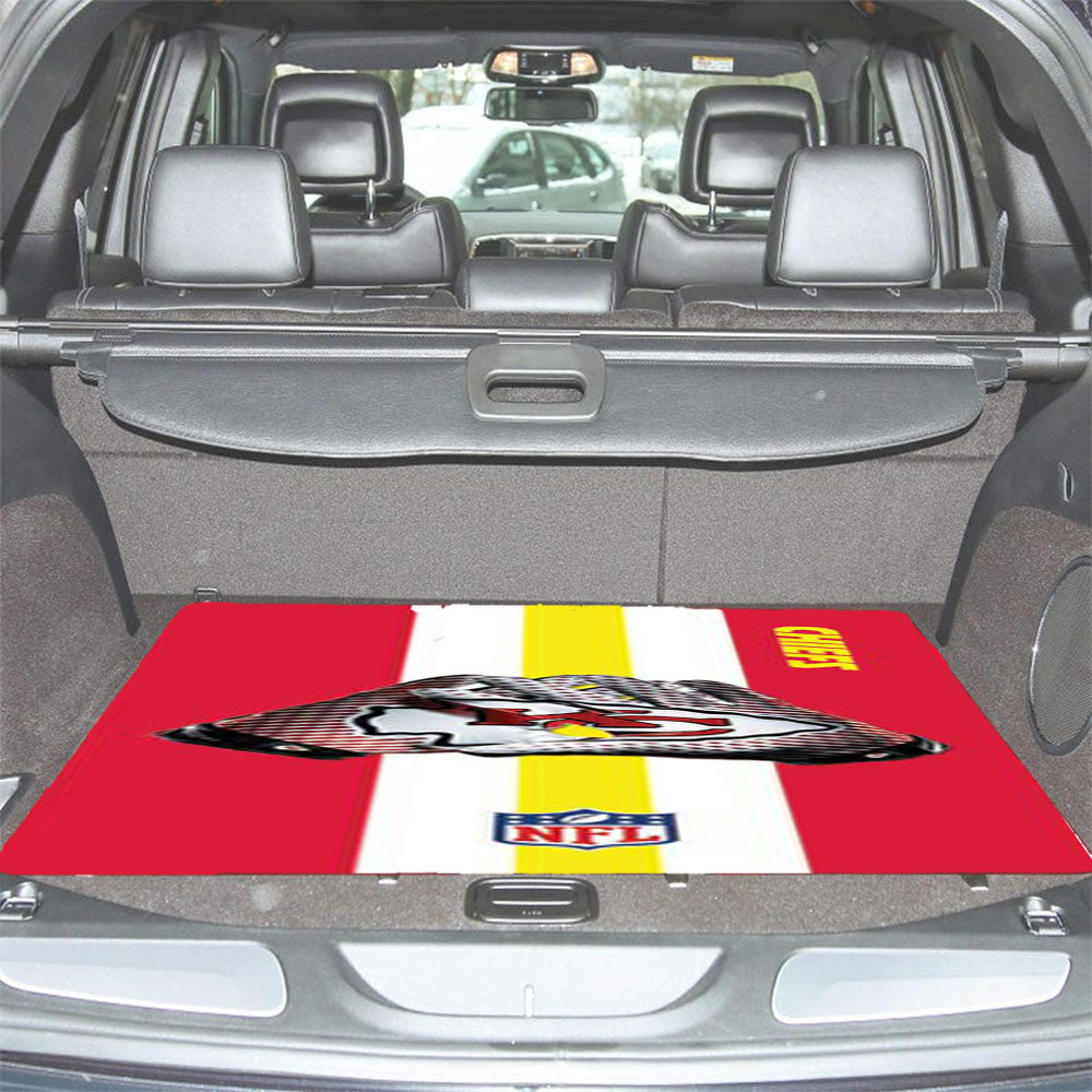 Kc Chiefs Gloves Stripes Car Trunk Mat Non Slip