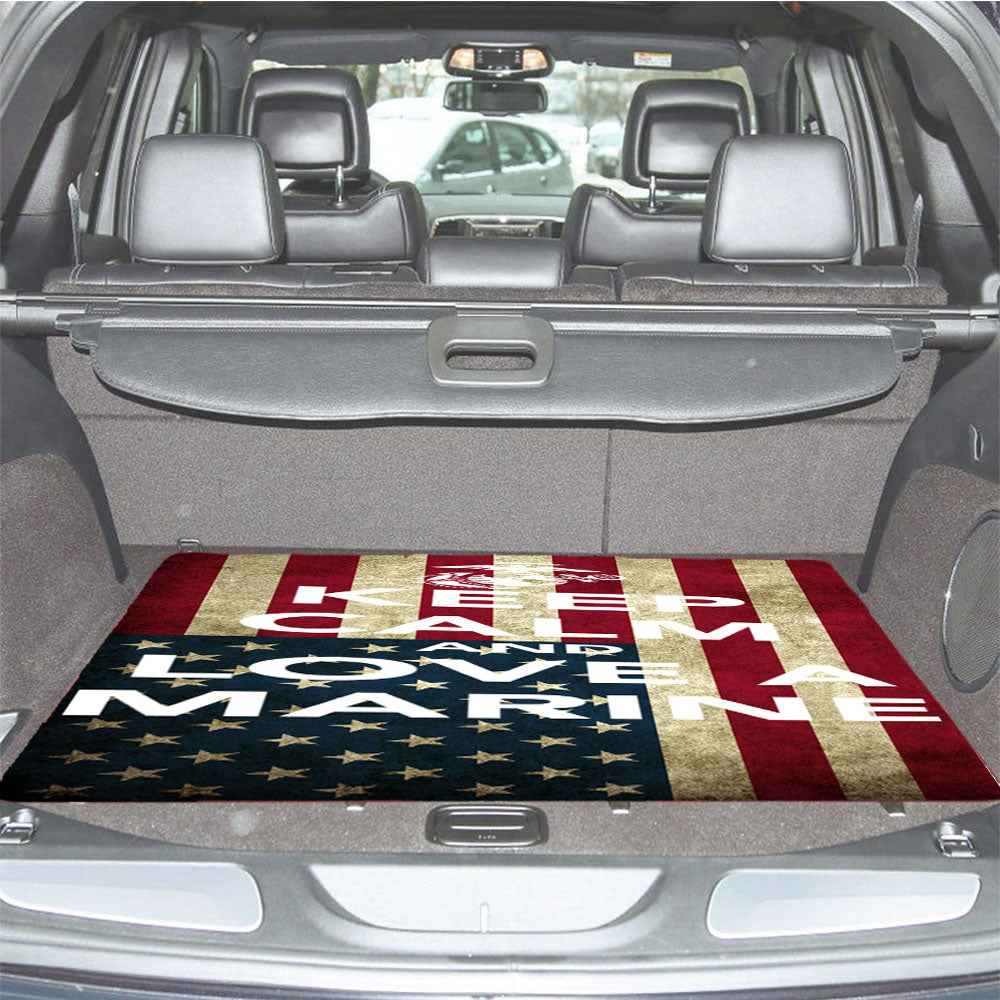 Keep Calm And Love Your Marine Car Trunk Mat Non Slip