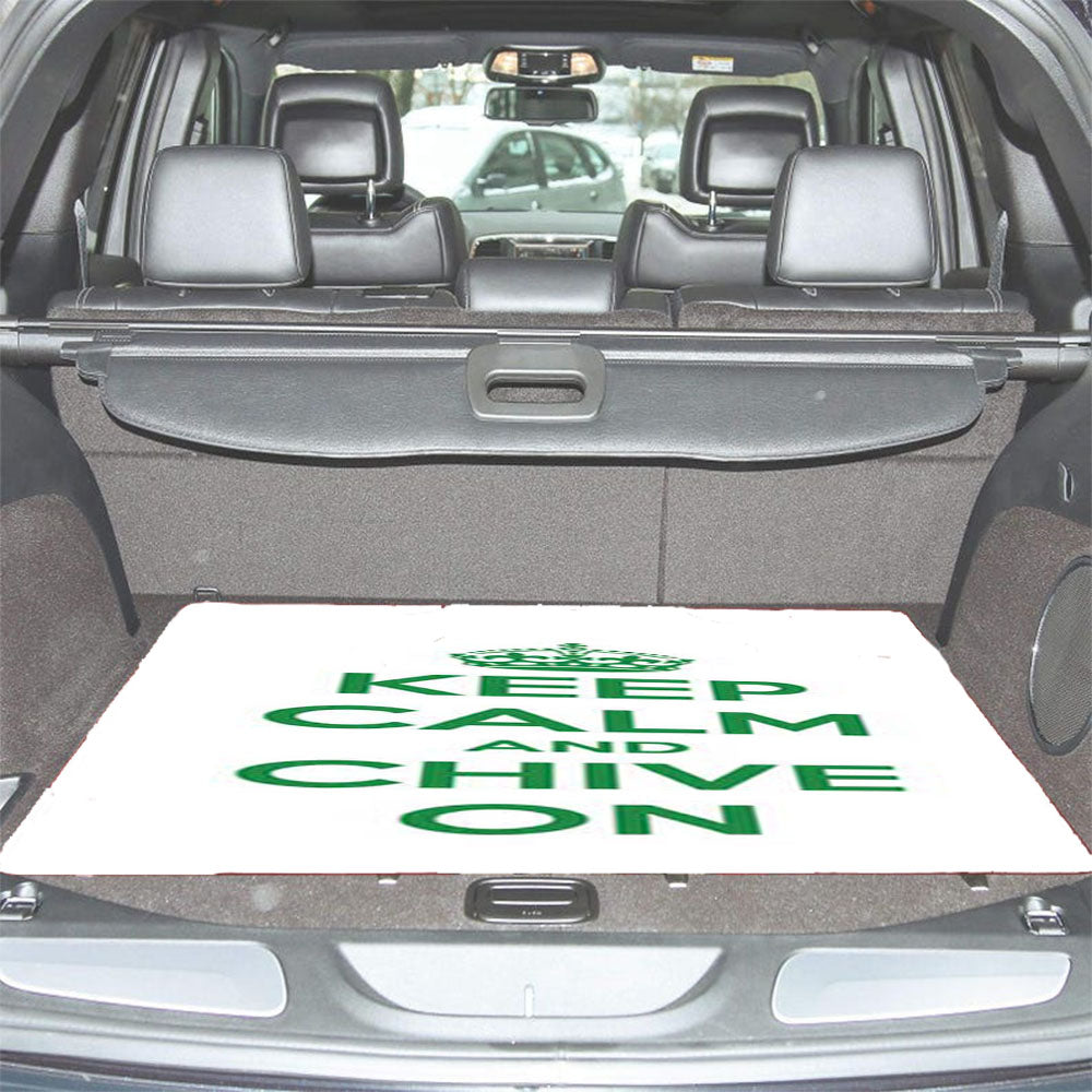 Keep Calm Chive On Green White Car Trunk Mat Non Slip