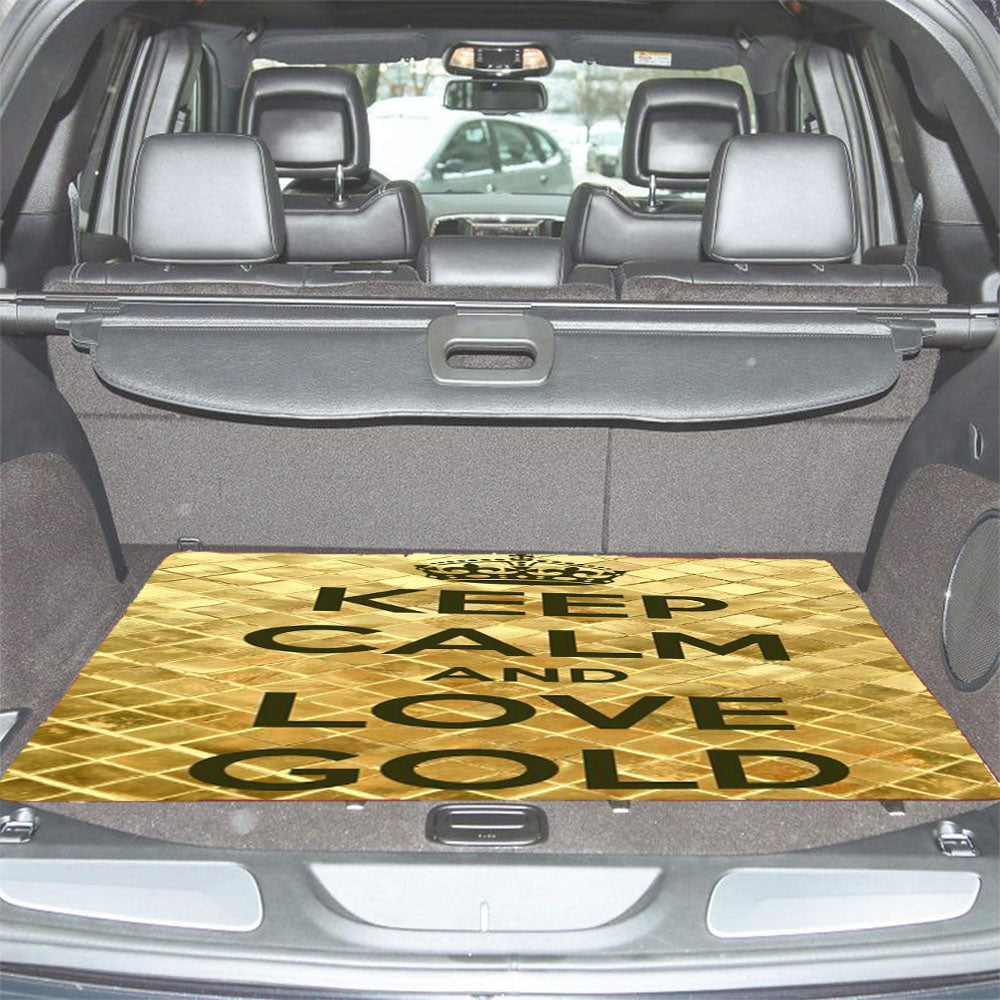 Keep Calm Love Gold Car Trunk Mat Non Slip