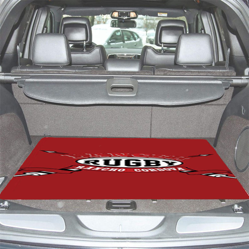 Lancer Rugby Logo Red Car Trunk Mat Non Slip