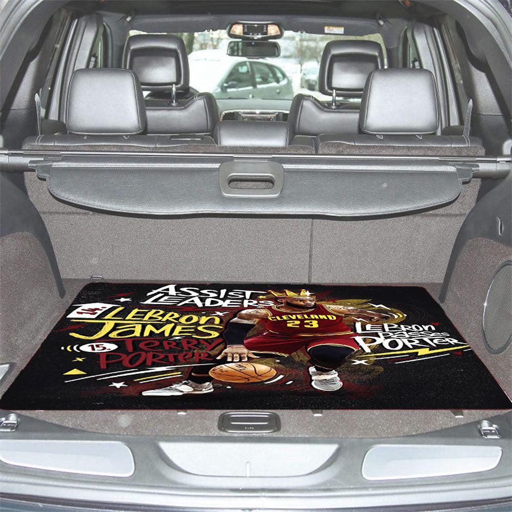 Lebron James Doodle Nba Legend Car Trunk Mat Non Slip