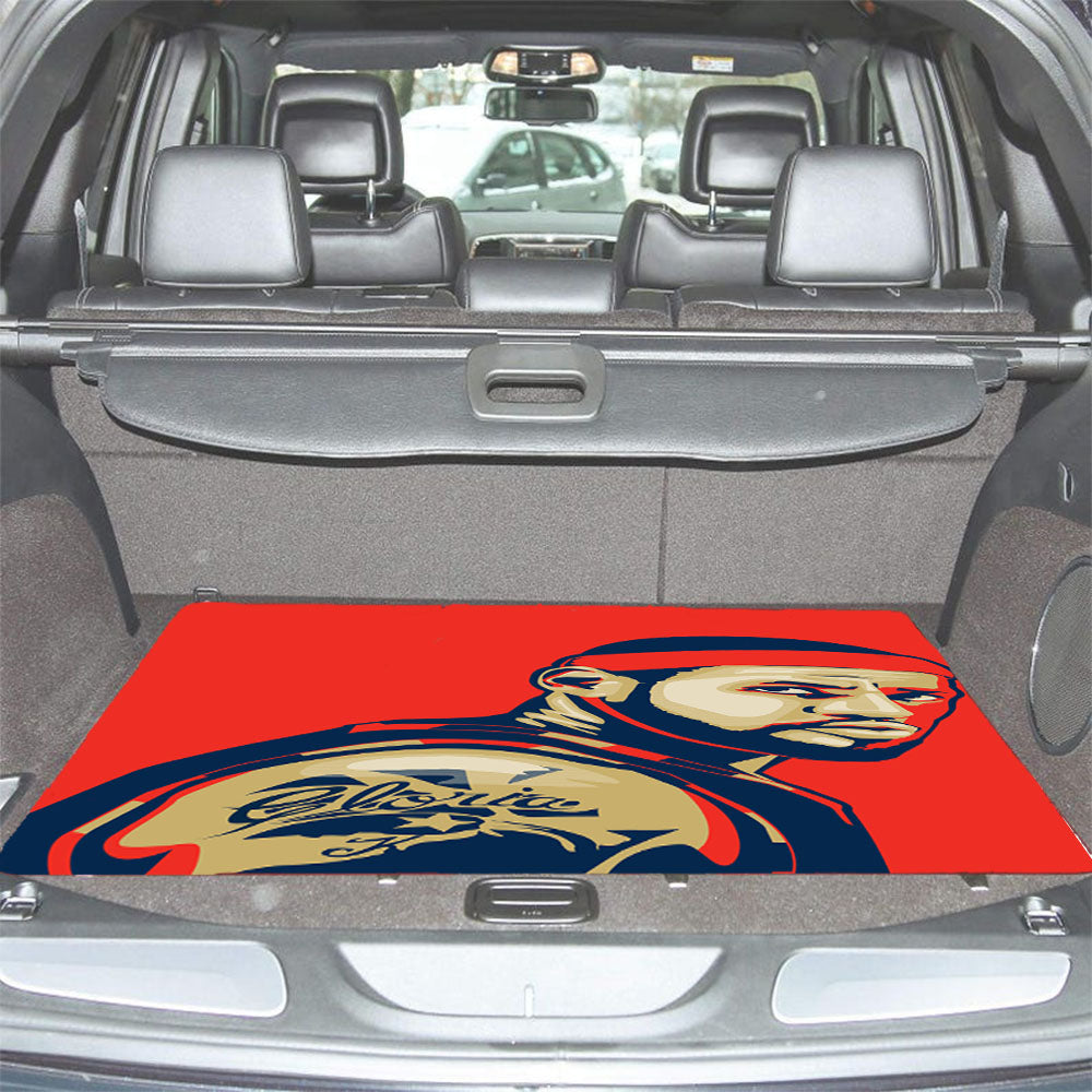 Lebron James Illustration Red Car Trunk Mat Non Slip