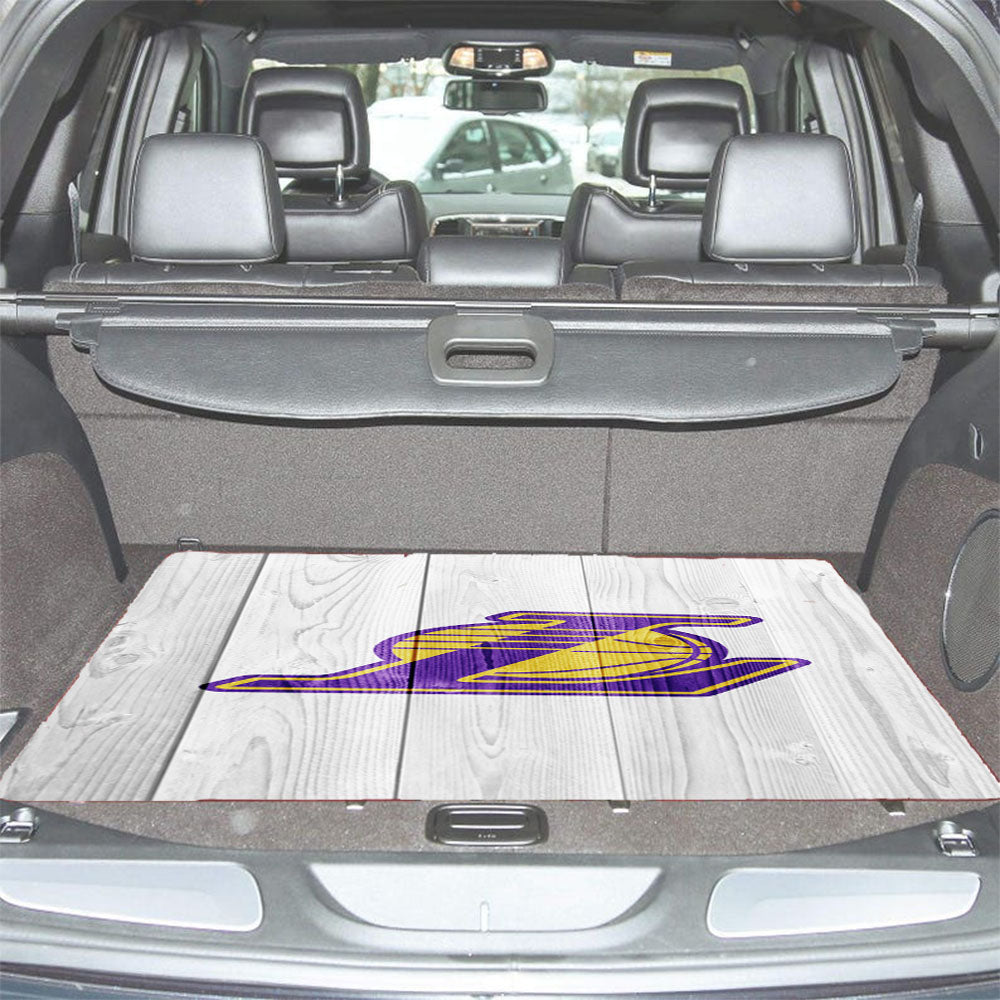 Los Angeles Lakers Nba Logo White Wood Wallpaper 2 Car Trunk Mat Non Slip