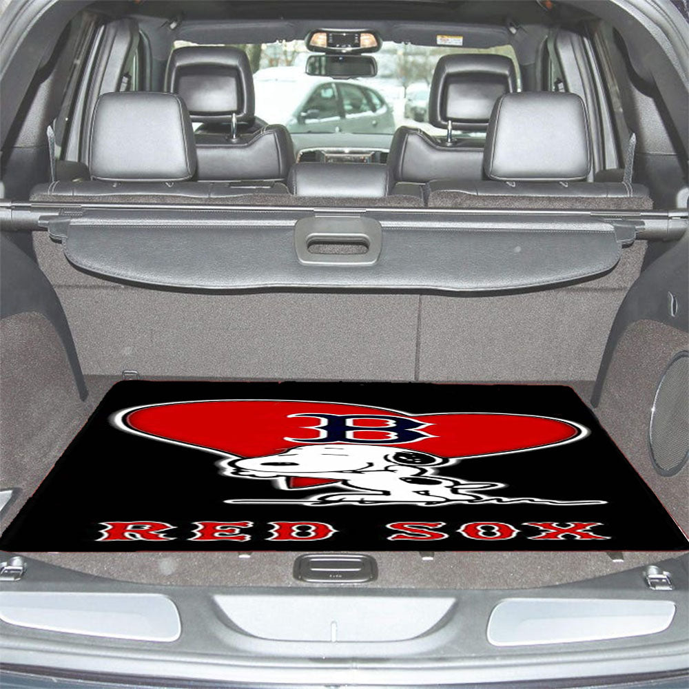 Love Boston Red Sox Snoopy Car Trunk Mat Non Slip