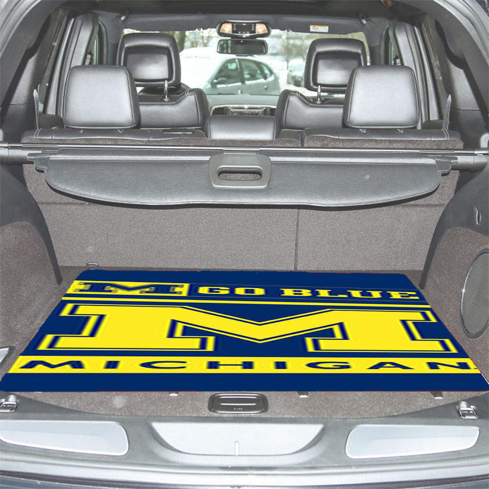 M Go Blue Michigan Car Trunk Mat Non Slip