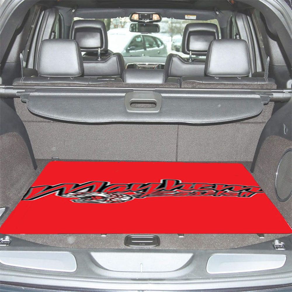 Mayhem Baseball Logo Red Car Trunk Mat Non Slip