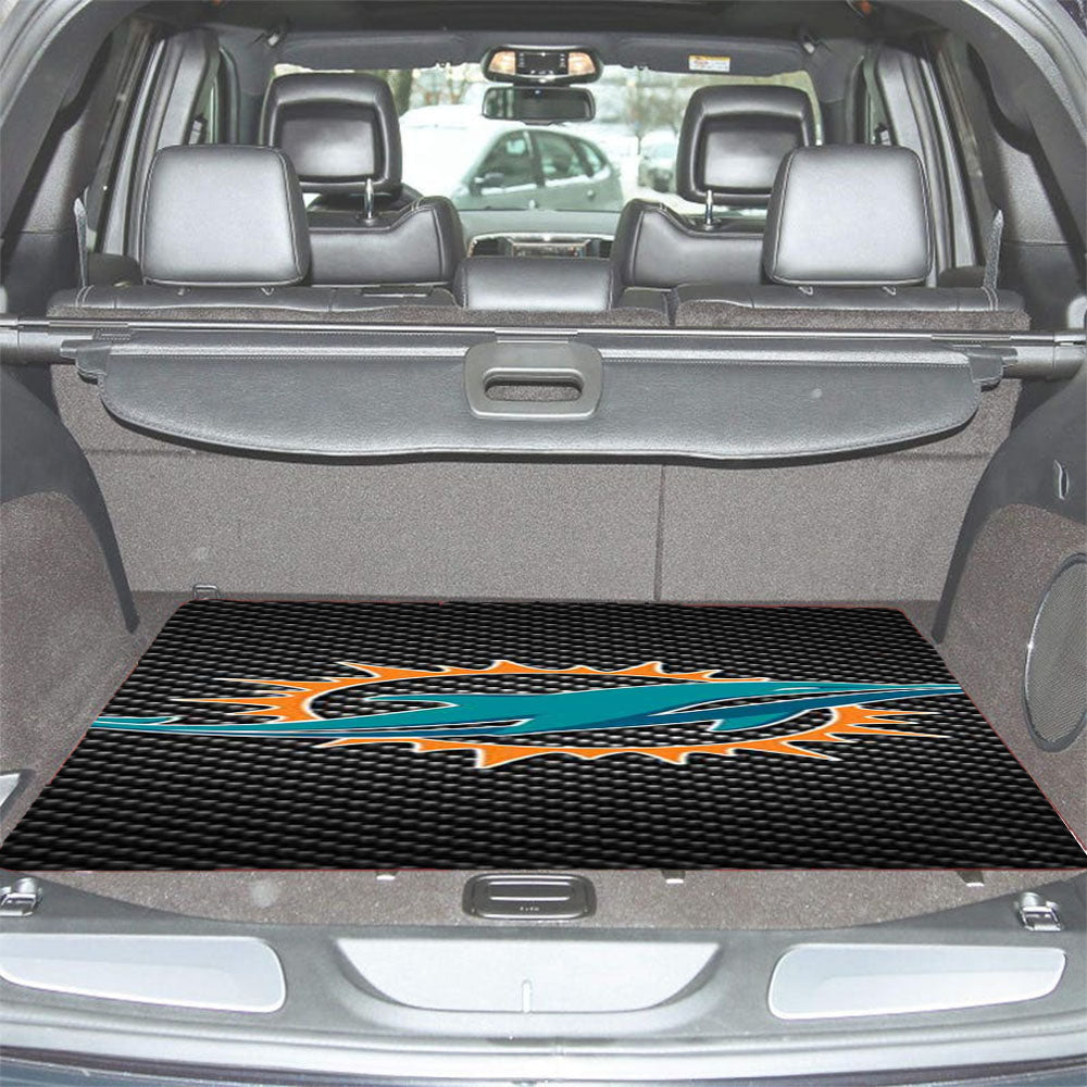 Miami Dolphins Carbon Fiber Car Trunk Mat Non Slip