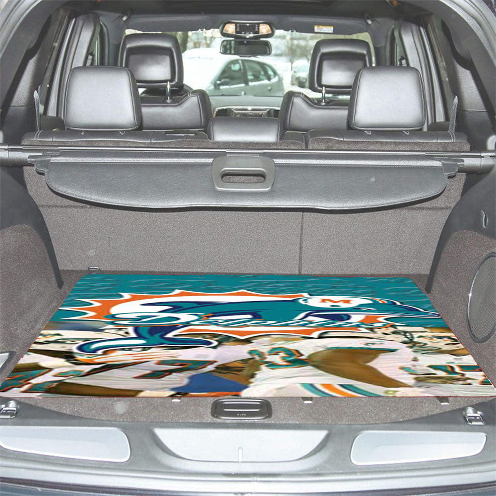 Miami Dolphins Halves Car Trunk Mat Non Slip