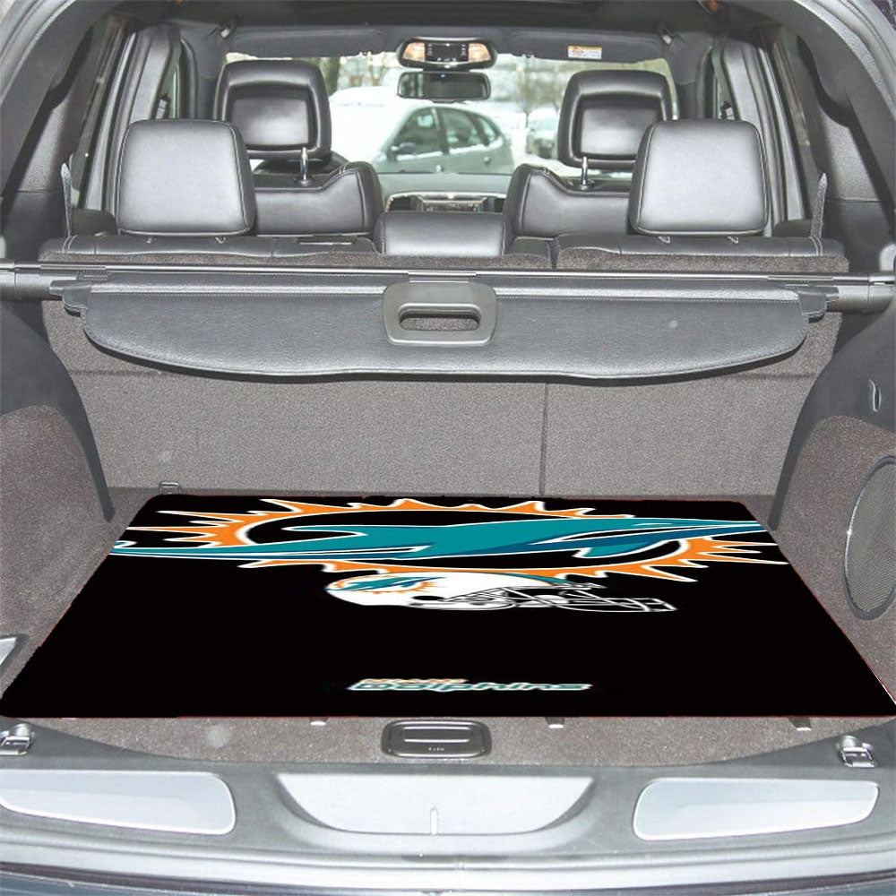 Miami Dolphins Logos On Blk Car Trunk Mat Non Slip