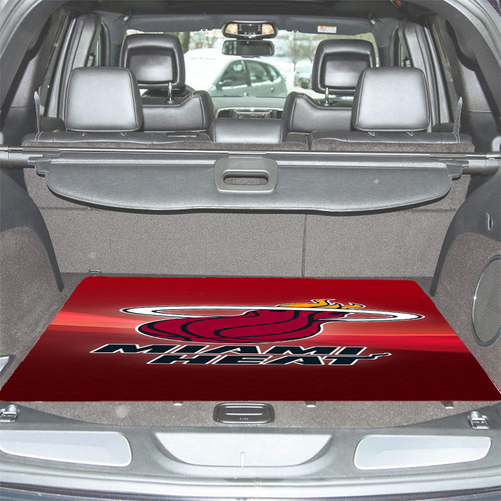 Miami Heat Nba Logo Wallpaper Car Trunk Mat Non Slip
