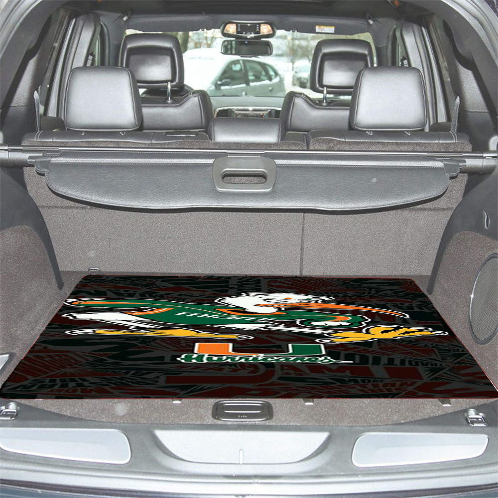 Miami Hurricanes Um Football Car Trunk Mat Non Slip