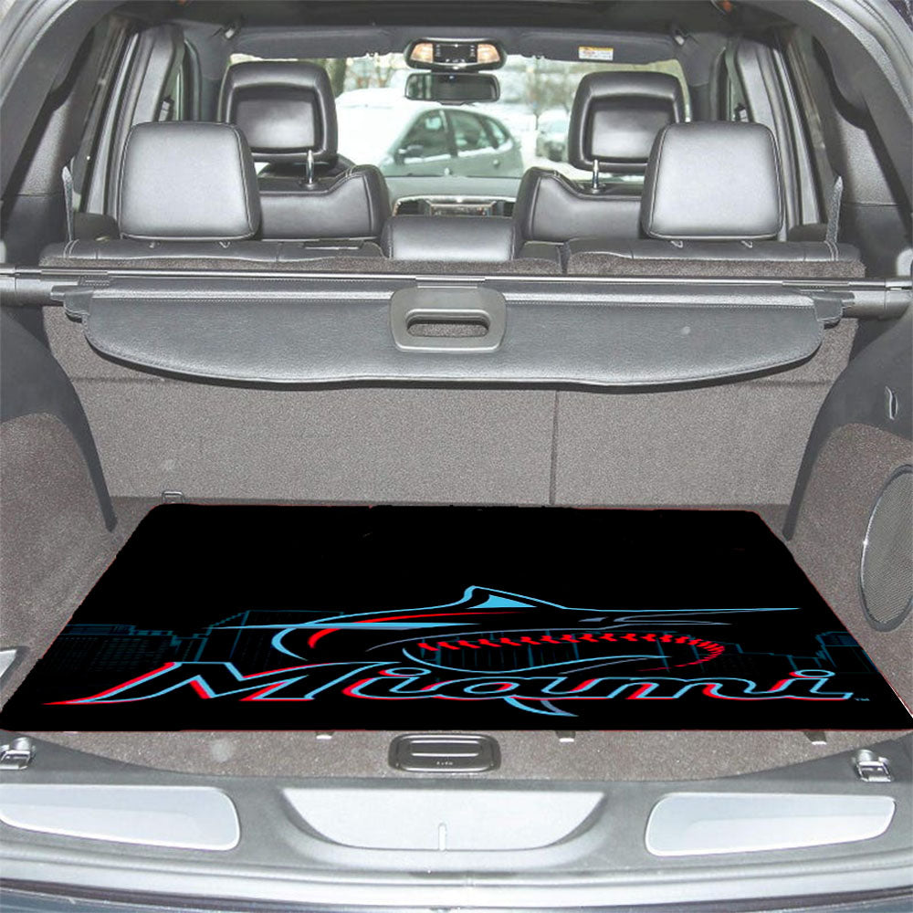 Miami Marlins Baseball Team Emblem Car Trunk Mat Non Slip
