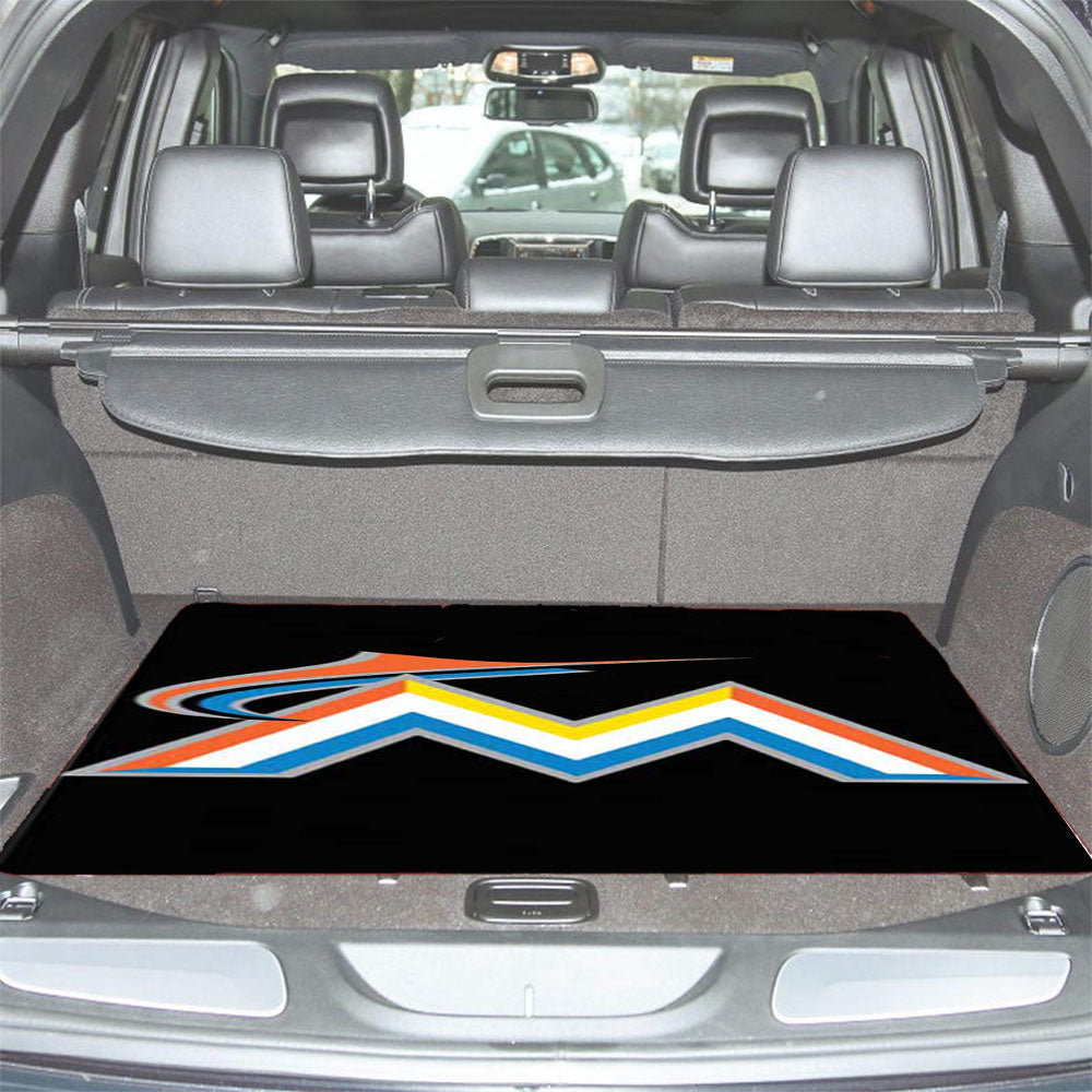 Miami Marlins Logo On Blk Car Trunk Mat Non Slip