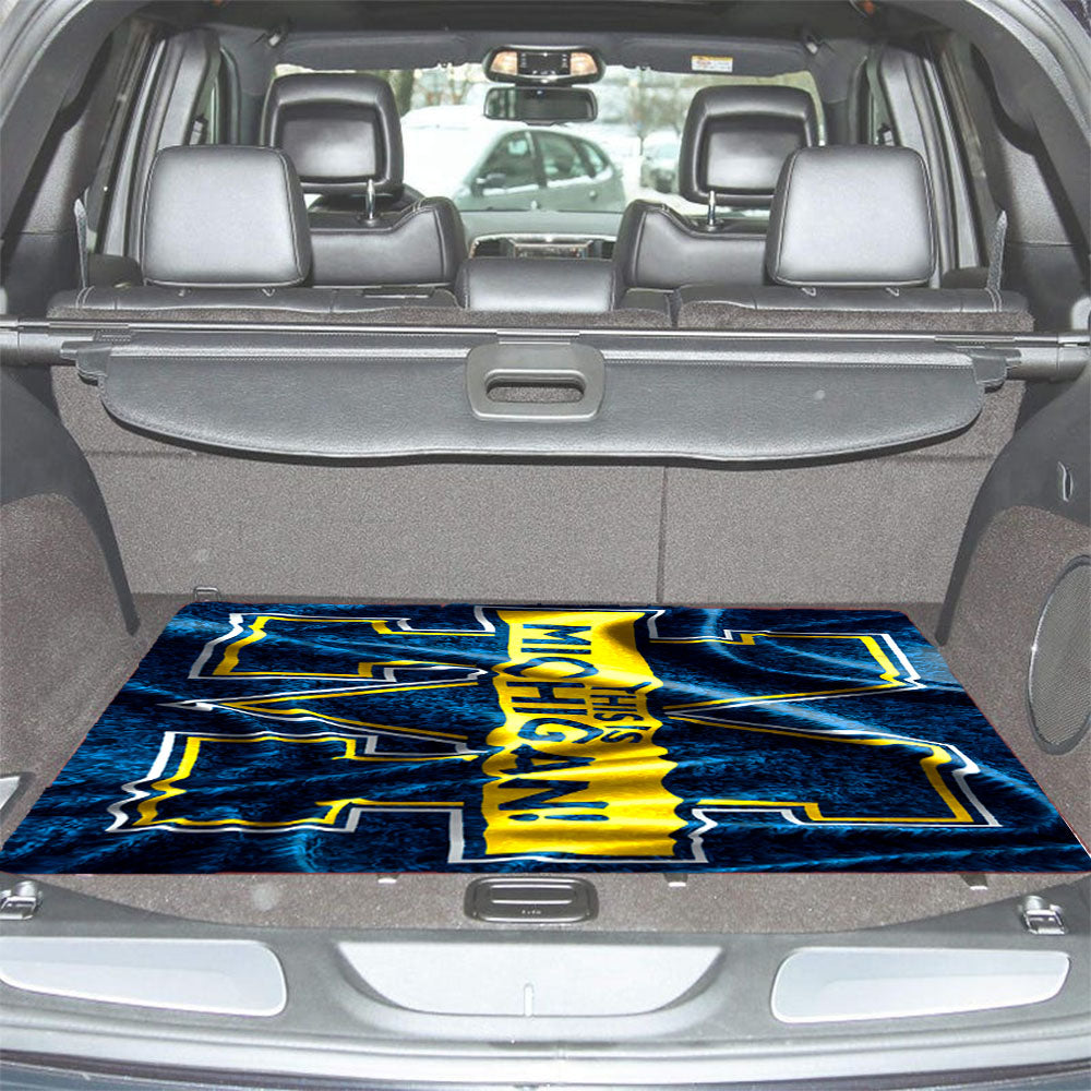 Michigan Flag Art Blue Car Trunk Mat Non Slip