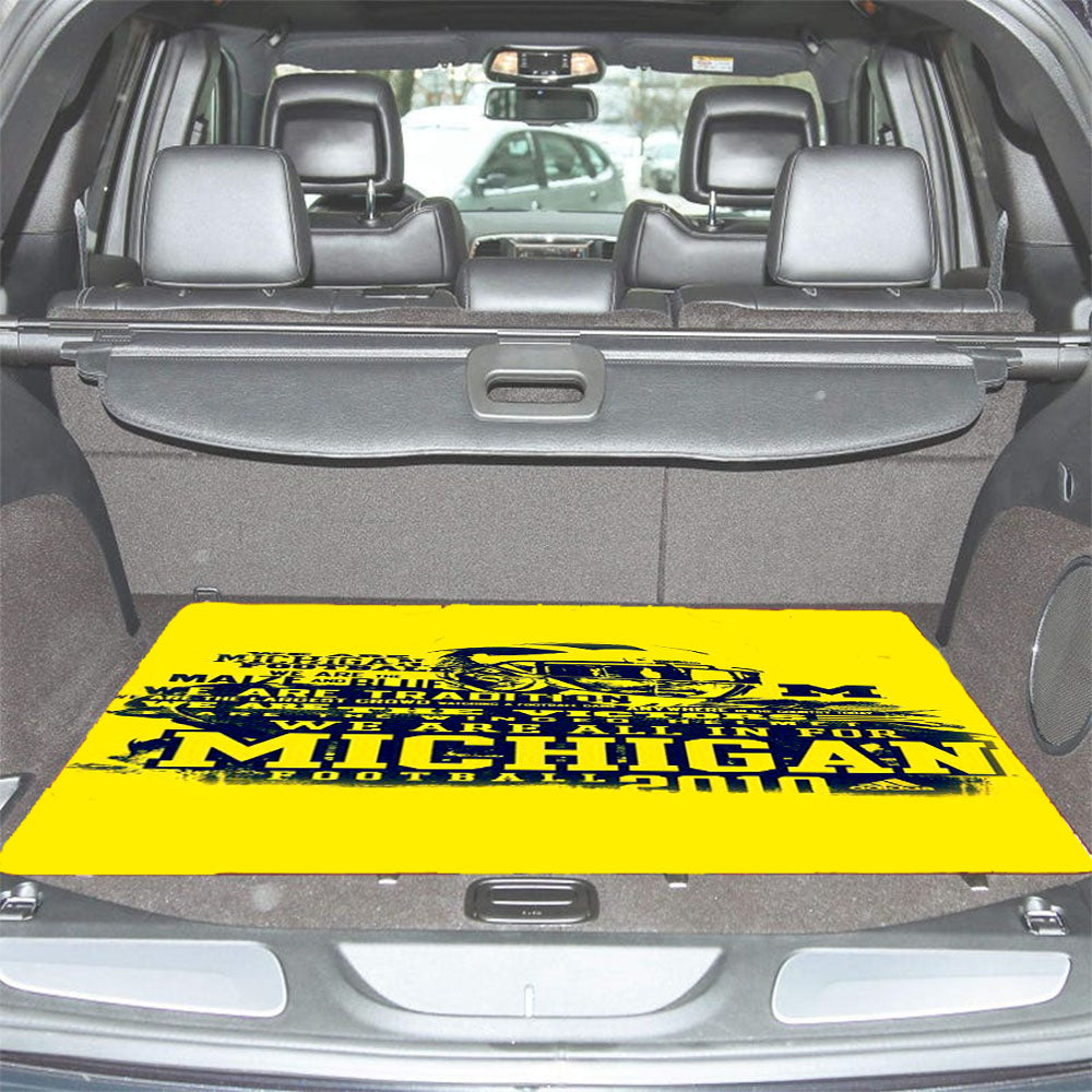 Michigan Football Doodle Font Art Car Trunk Mat Non Slip